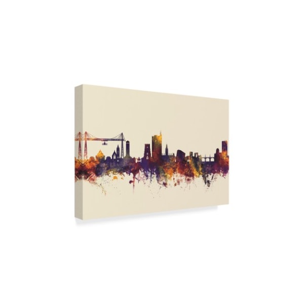 Michael Tompsett 'Newport Wales Skyline Iii' Canvas Art,12x19